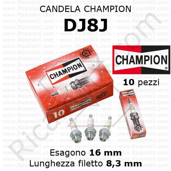 Candela CHAMPION DJ8J - confezione da 10 pezzi