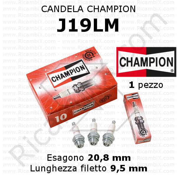 Candela CHAMPION J19LM - confezione da 1 pezzo