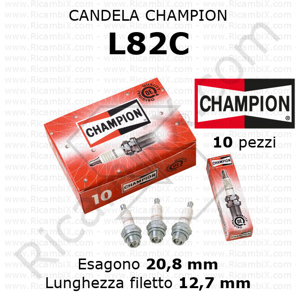 Candela CHAMPION L82C - confezione da 10 pezzi