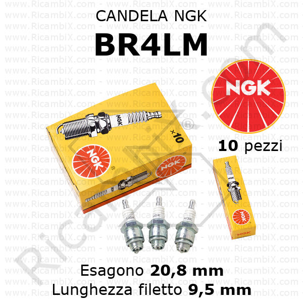 Candela NGK BR4LM - confezione da 10 pezzi