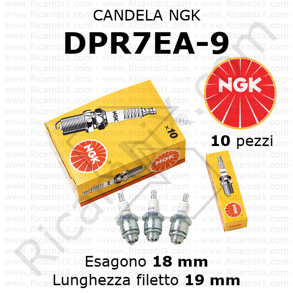 Candela NGK DPR7EA-9 - confezione da 10 pezzi