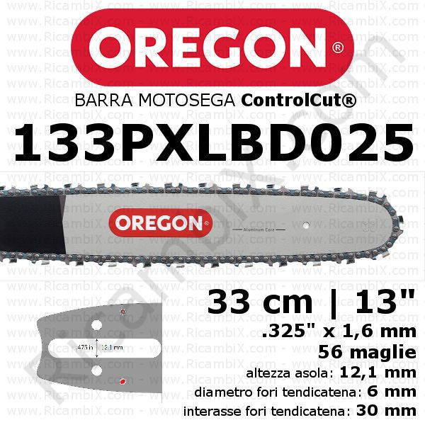 Barra motosega Oregon ControlCut 133PXLBD025 - 33 cm - 13 pollici