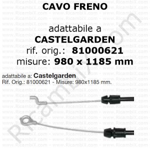 Cavo freno adattabile a Castelgarden | rif. orig. 81000621