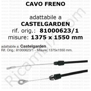 Cavo freno adattabile a Castelgarden | rif. orig. 81000623-1