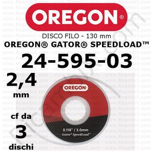 disco filo 2,4 mm per testina Oregon Gator SpeedLoad - testina grande - 130 mm