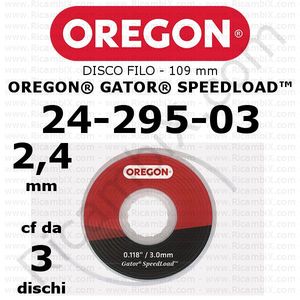 disco filo 2,4 mm per testina Oregon Gator SpeedLoad - testina media - 109 mm