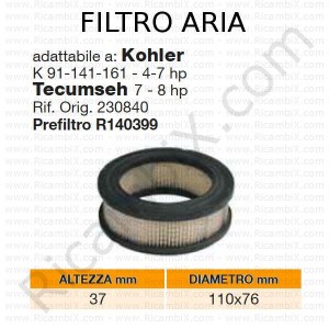 Filtro aria KOHLER® | riferimento originale 230840
