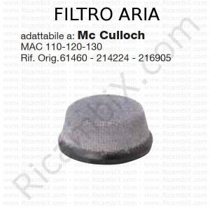 Filtro aria interno MC CULLOCH® | riferimento originale 61460 - 214224 - 216905