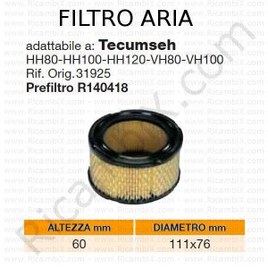 Filtro aria TECUMSEH® | riferimento originale 31925