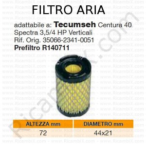 Filtro aria TECUMSEH® | riferimento originale 3506623410051