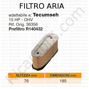 Filtro aria TECUMSEH® | riferimento originale 36356