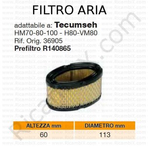Filtro aria TECUMSEH® | riferimento originale 36905