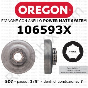 Pignone OREGON® Power Mate SD7 106593X | passo 3/8 | 7 denti
