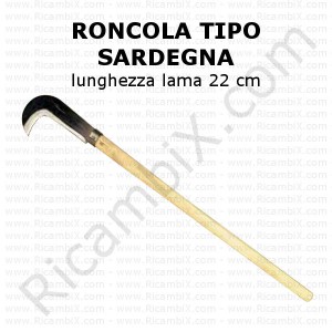 Roncola tipo SARDEGNA | lama 22 cm | manico legno 80 cm