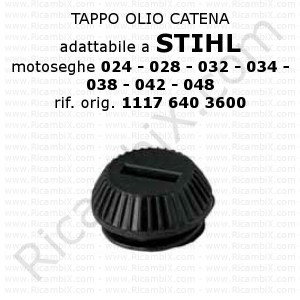Tappo olio catena Stihl 024 - 028 - 032 - 034 - 038 - 042 - 048